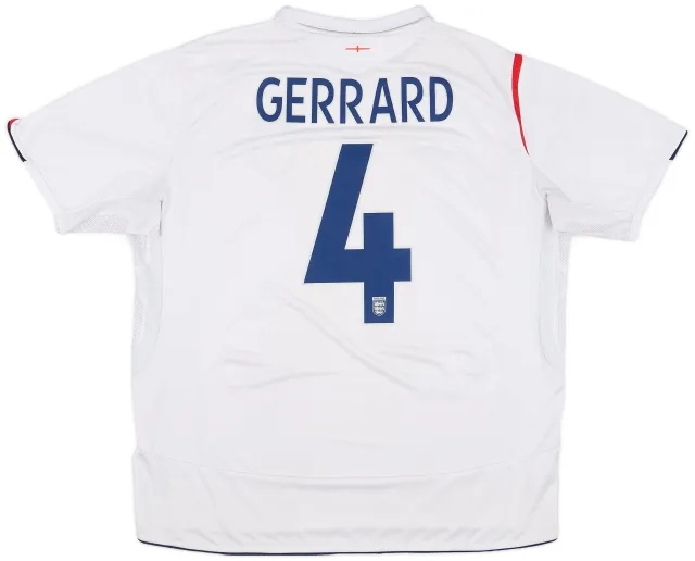 Umbro 2005-07 England Home Shirt Gerrard #4 - 6/10 - (XXL)