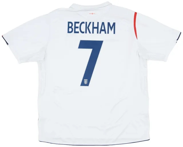 Umbro 2005-07 England Home Shirt Beckham #7 - 6/10 - (XXL)