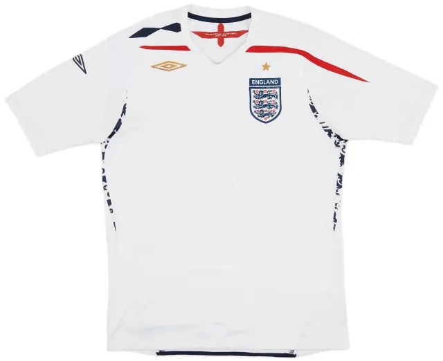 Umbro 2007-09 England Home Shirt - 6/10 - (M)