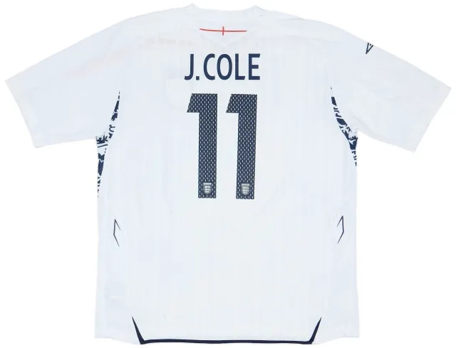 Umbro 2007-09 England Home Shirt J.Cole #11 - 8/10 - (XXL)