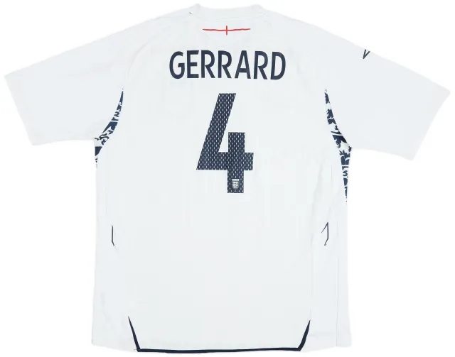 Umbro 2007-09 England Home Shirt Gerrard #4 - 7/10 - (XL)