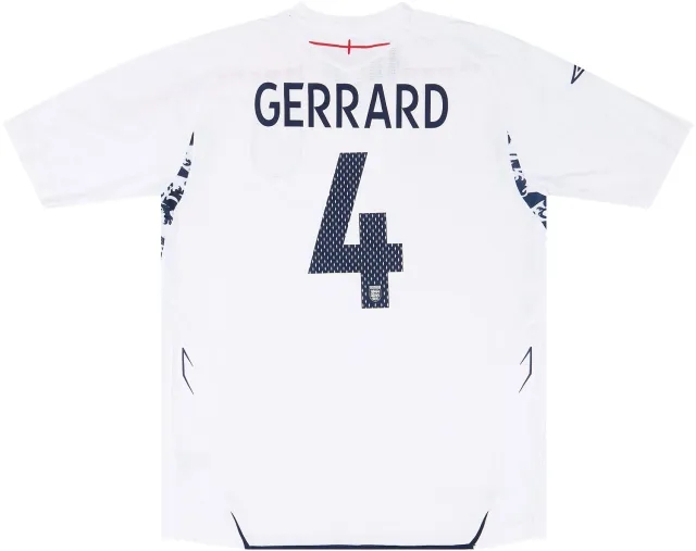 Umbro 2007-09 England Home Shirt Gerrard #4 - 8/10 - (XXL)