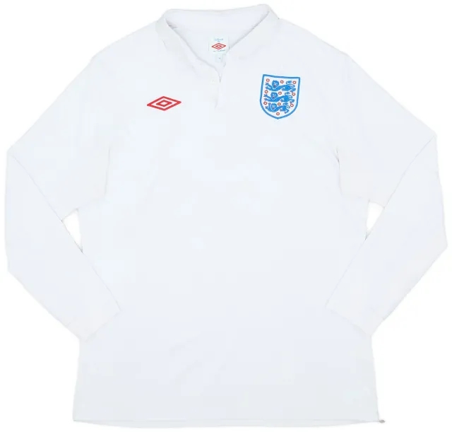 Umbro 2009-10 England Home L/S Shirt - 7/10 - (L)
