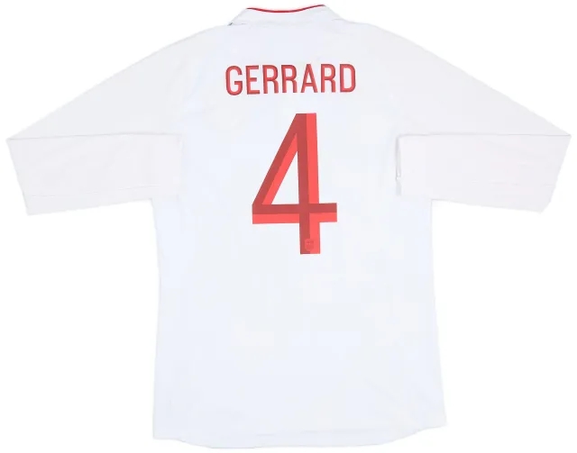 Umbro 2012-13 England Home L/S Shirt Gerrard #4 - 9/10 - (M)