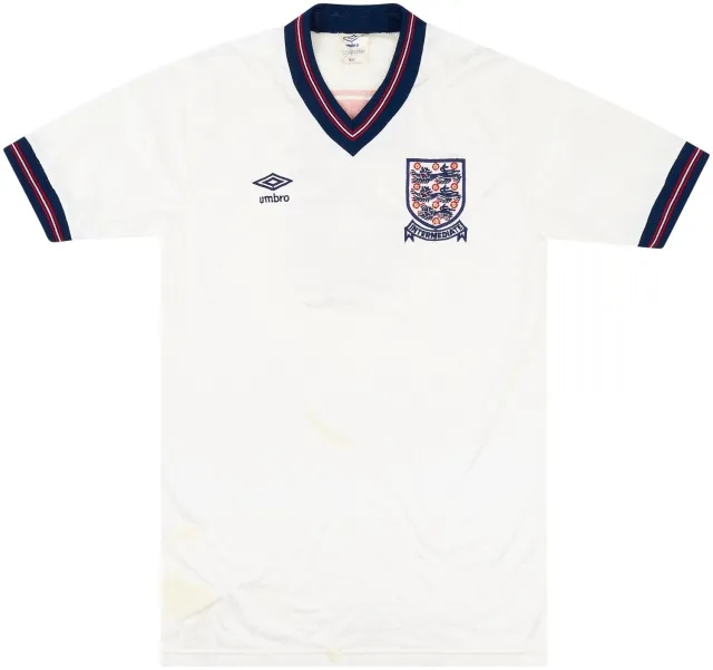 Umbro 1985 England U-16 Match Issue Home Shirt #9 (Robins)