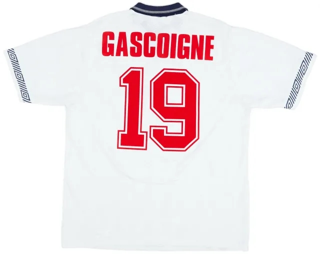 Umbro 1990-92 England Home Shirt Gascoigne #19 - 8/10 - (XL)