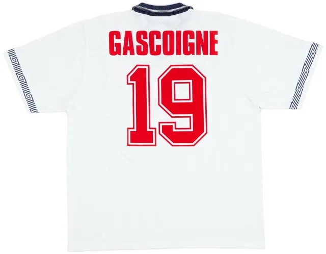 Umbro 1990-92 England Home Shirt Gascoigne #19 - 8/10 - (XXL)