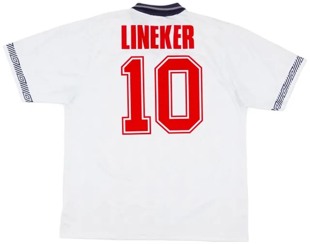 Umbro 1990-92 England Home Shirt Lineker #10 - 8/10 - (XL)