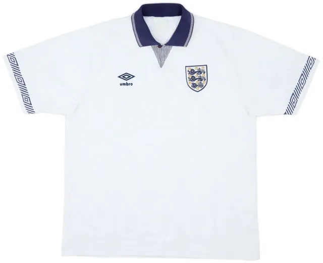 Umbro 1990-92 England Home Shirt - 8/10 - (XL)