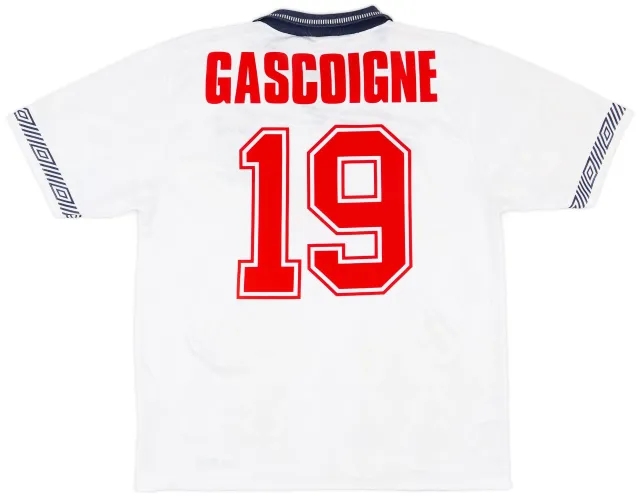 Umbro 1990-92 England Home Shirt Gascoigne #19 - 9/10 - (L)