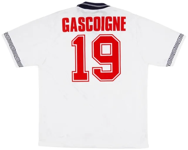 Umbro 1990-92 England Home Shirt Gascoigne #19 - 9/10 - (L)