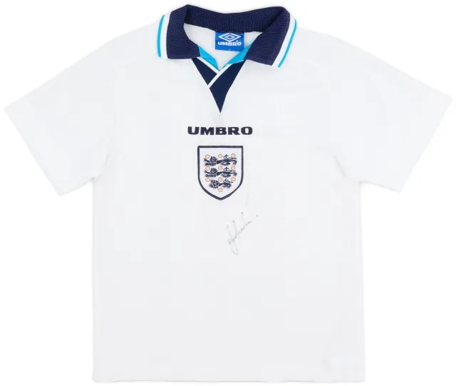 Umbro 1995-97 England Signed Home Shirt - 7/10 - (Y)