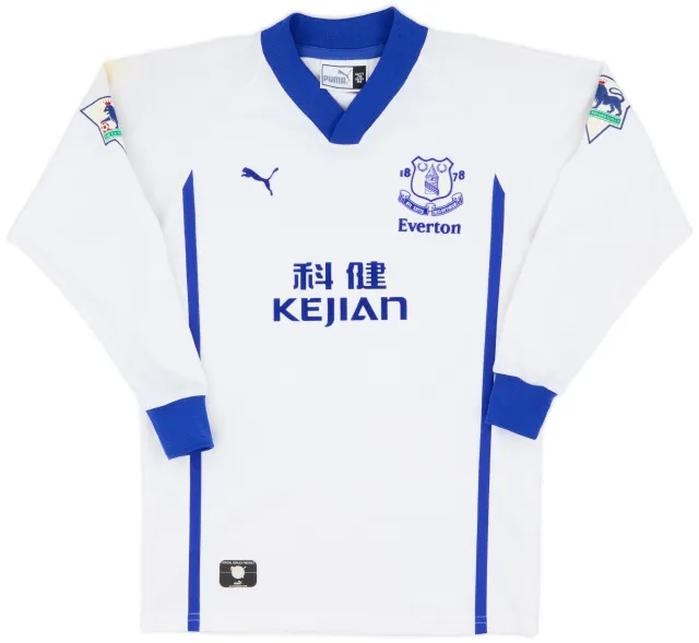 Puma 2002-03 Everton Away L/S Shirt - 8/10 - (XS.Boys)