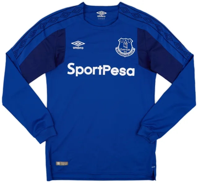 Umbro 2017-18 Everton Home L/S Shirt - 8/10 - (S)