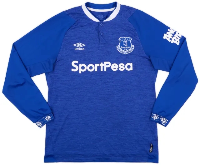 Umbro 2018-19 Everton Home L/S Shirt - 6/10 - (M)