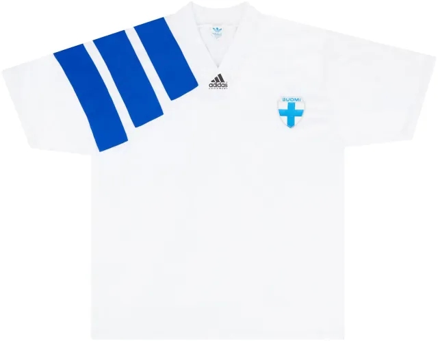 adidas 1995 Finland Match Worn Home Shirt #4 (Holmgren) v Scotland