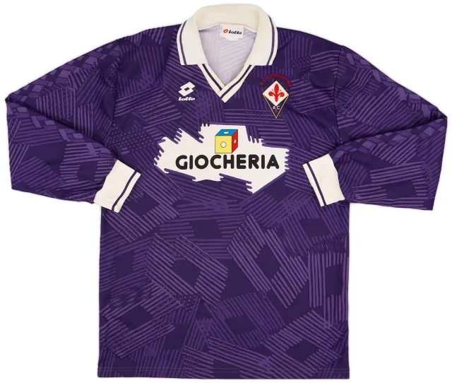 Lotto 1991-92 Fiorentina Home L/S Shirt #11 - 8/10 - (L)