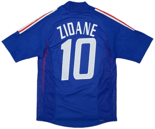 adidas 2002-04 France Player Issue Home Shirt Zidane #10 - 7/10 - (S)