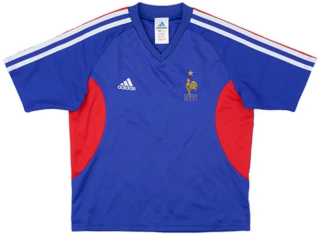 adidas 2002-04 France Home Shirt - 8/10 - (L.Boys)