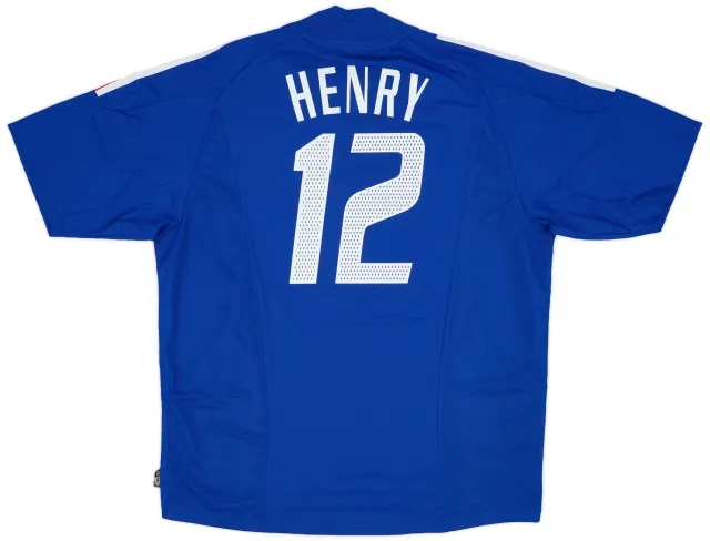 adidas 2002-04 France Home Shirt Henry #12 (XL)