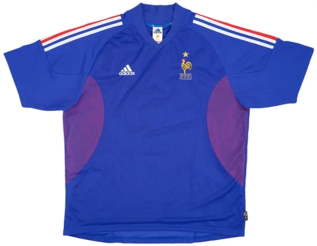 adidas 2002-04 France 'Signed' Home Shirt - 8/10 - (XL)