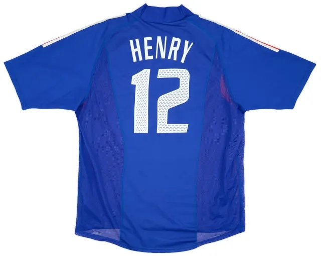 adidas 2002-04 France Player Issue Home Shirt Henry #12 - 7/10 - (XL)