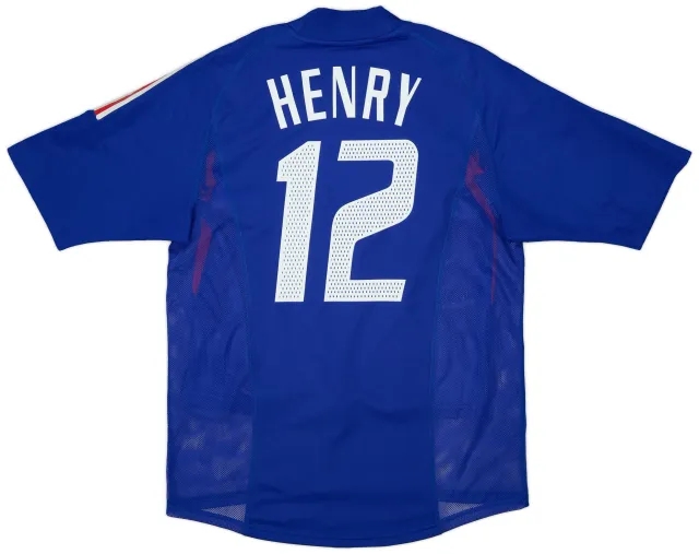 adidas 2002-04 France Player Issue Home Shirt Henry #12 - 9/10 - (M)