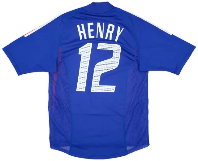 adidas 2002-04 France Player Issue Home Shirt Henry #12 - 8/10 - (S)