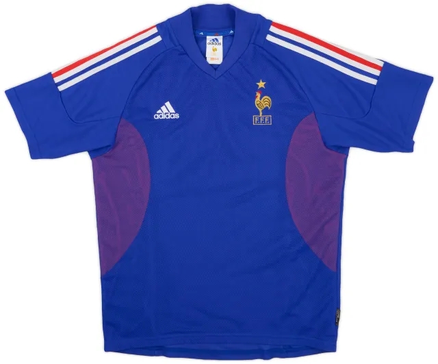 adidas 2002-04 France 'Signed' Home Shirt - 7/10 - (S)