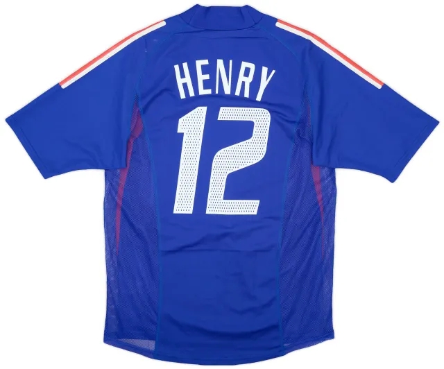 adidas 2002-04 France Player Issue Home Shirt Henry #12 - 6/10 - (M)