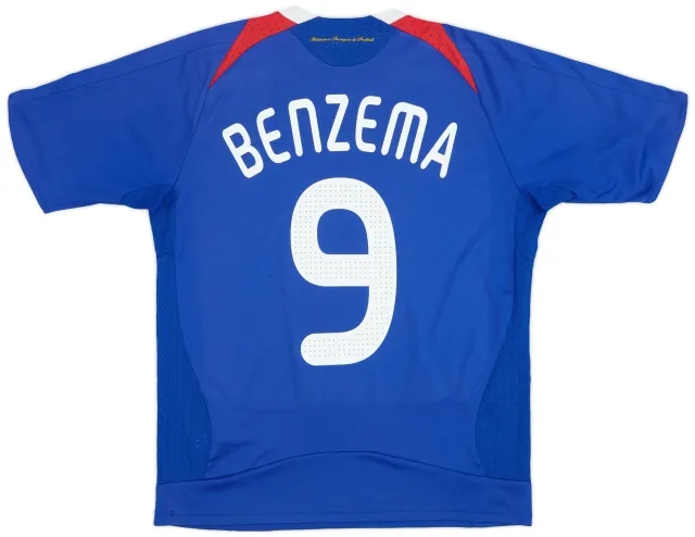 adidas 2007-08 France Home Shirt Benzema #9 - 6/10 - (M)