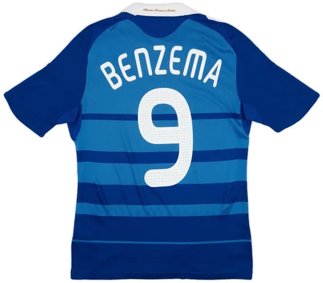 adidas 2008-09 France Home Shirt Benzema #9 - 7/10 - (S)