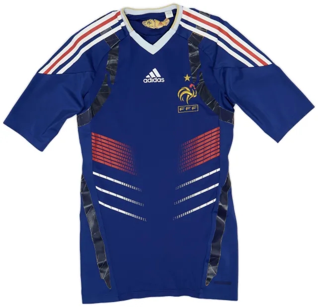 adidas 2009-10 France Player Issue Techfit Home Shirt - 5/10 - (S)