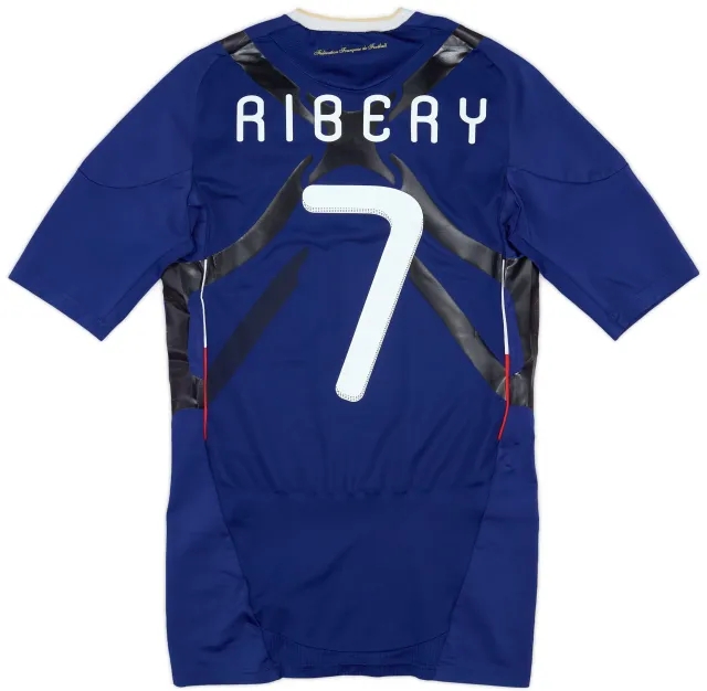 adidas 2009-10 France Player Issue Techfit Home Shirt Ribery #7 - 8/10 - (S)