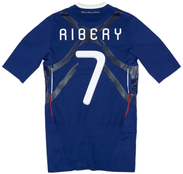 adidas 2009-10 France Player Issue Techfit Home Shirt Ribery #7 - 7/10 - (S)