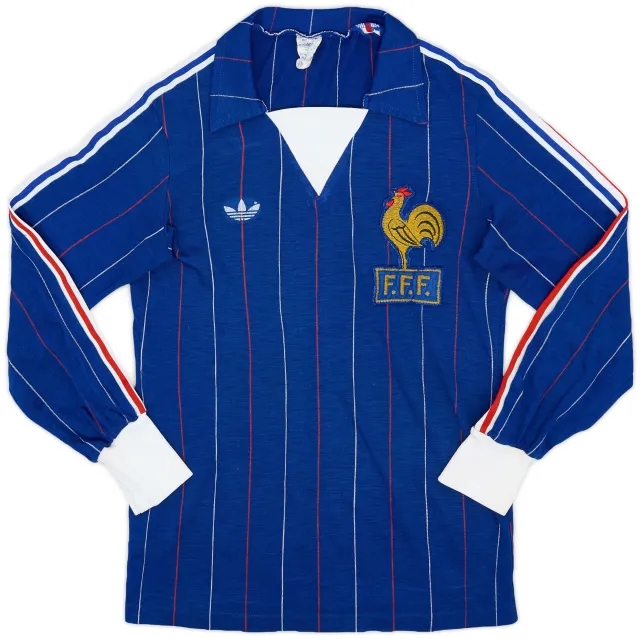 adidas 1980-82 France Home L/S Shirt - 8/10 - (S)