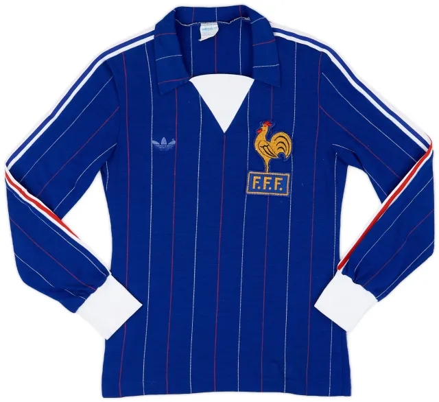 adidas 1980-82 France Home L/S Shirt - 8/10 - (L.Boys)