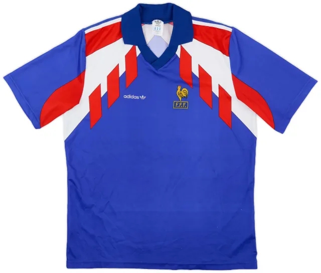 adidas 1990-92 France Home Shirt - 9/10 - (XL)