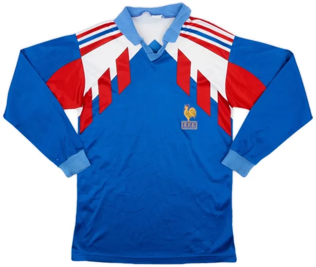 adidas 1990-92 France Home L/S Shirt - 5/10 - (S)