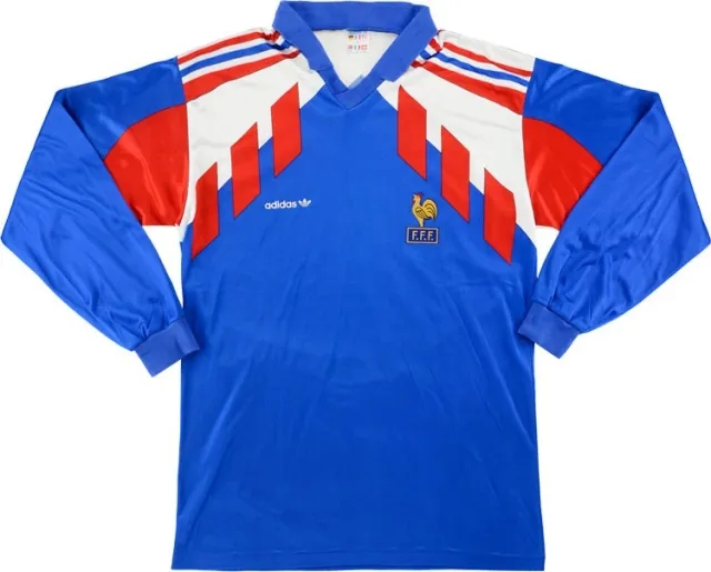 adidas 1990-92 France Home L/S Shirt - 6/10 - (Y)