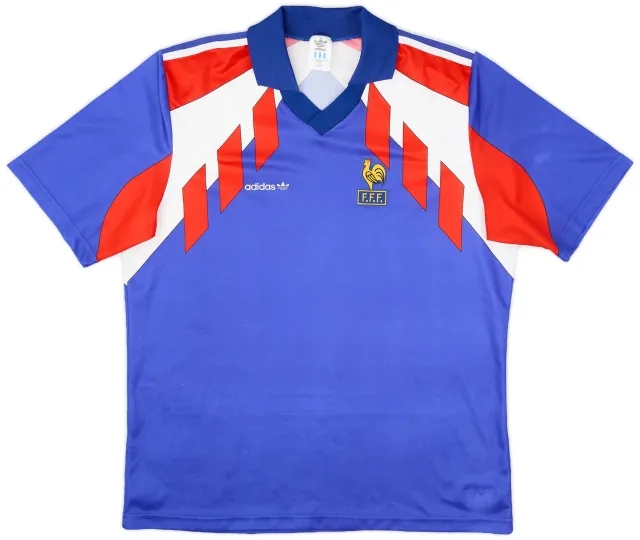 adidas 1990-92 France Home Shirt - 9/10 - (XL)