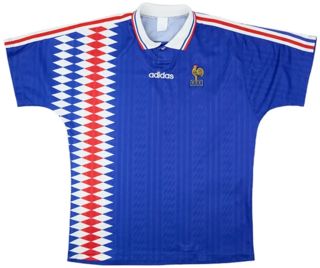 adidas 1994-96 France Home Shirt - 9/10 - (XXL)
