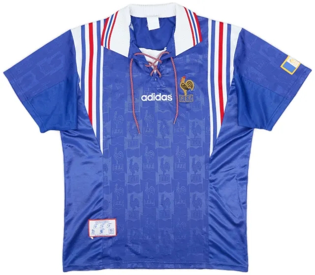 adidas 1996-98 France Home Shirt - 9/10 - (L)