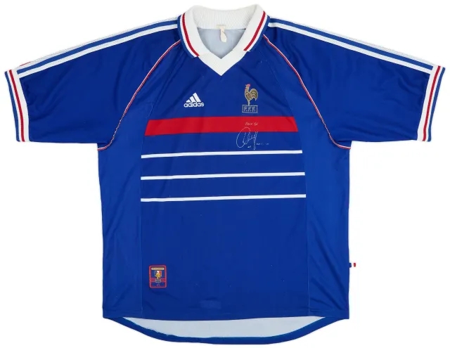 adidas 1998-00 France 'Pour Toi Youri Djorkaeff' Home Shirt - 6/10 - (XL)