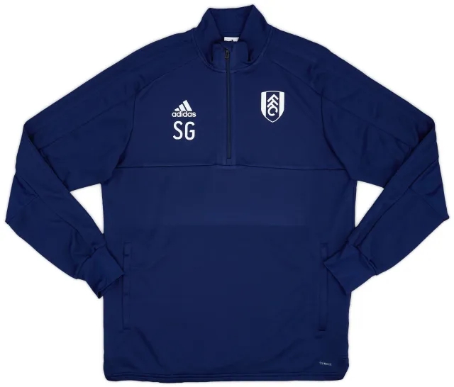 2017-18 Fulham Staff Issue adidas 1/4 Zip Training Top SG - 9/10 - (L)