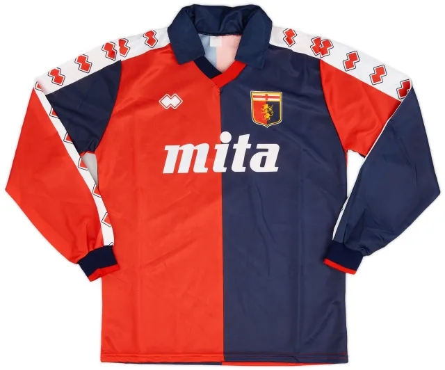 Errea 1989-90 Genoa Home L/S Shirt - 10/10 - (M)