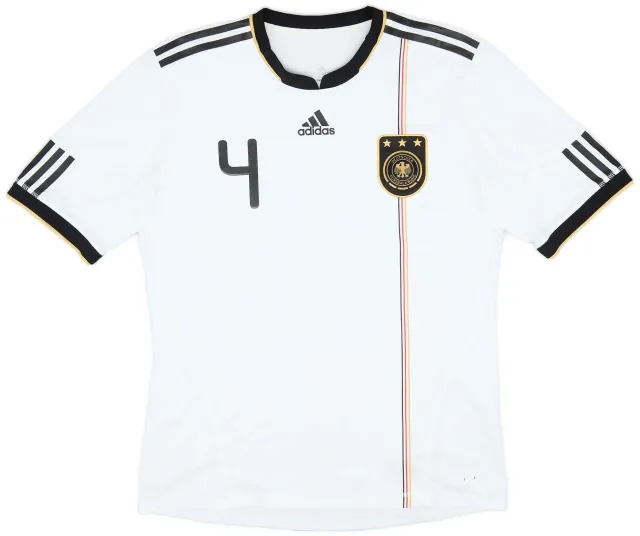 adidas 2010-11 Germany Player Issue Home Shirt #4 - 8/10 - (L)