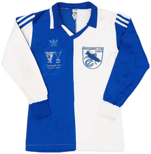 adidas 1980-85 Grasshoppers Signed Home L/S Shirt - 6/10 - (S)