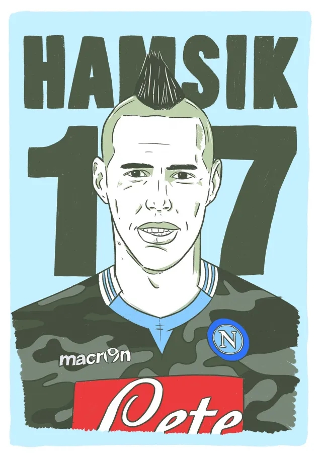 Accessories 2013-14 Napoli Hamsik #17 Serie A Icons A3 Poster/Print