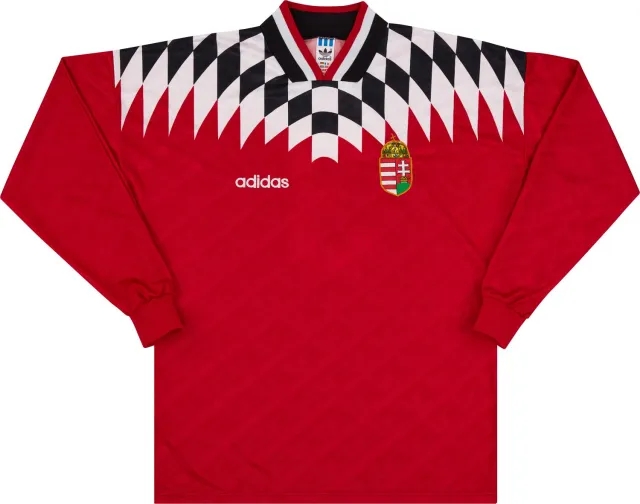 adidas 1996 Hungary Match Worn European U-21 Championship Home L/S Shirt #3 (Molnár) v Scotland
